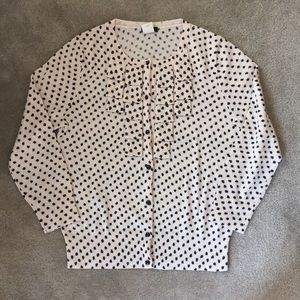 JCrew 100% Merino Wool; Pink Polka dot cardigan